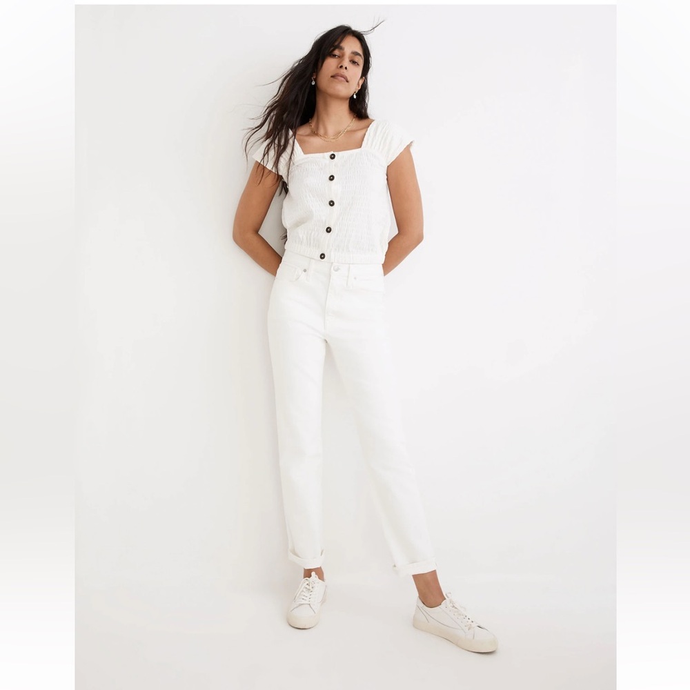 Madewell the Girljean in Tile White size 26